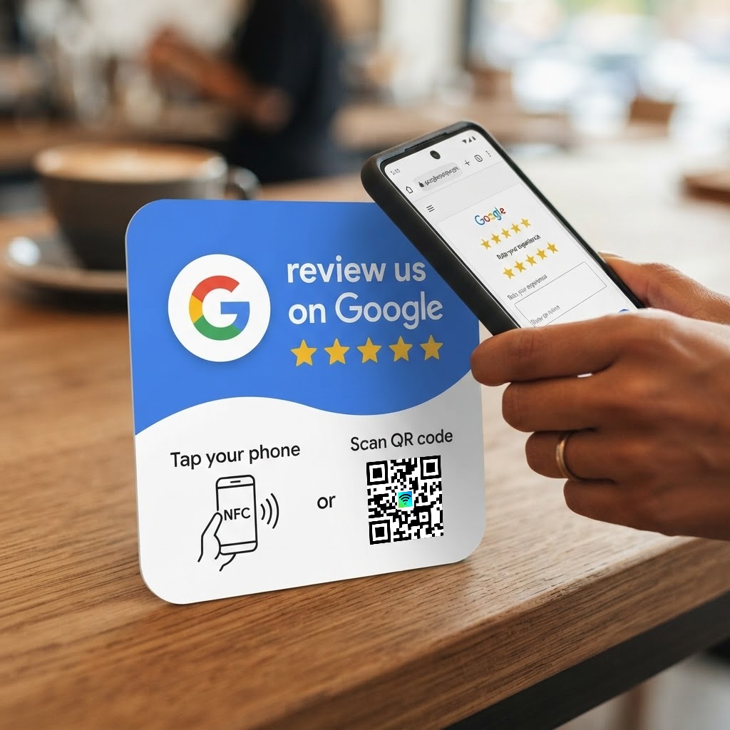Card NFC e QR BoostWiFi per le recensioni Google
