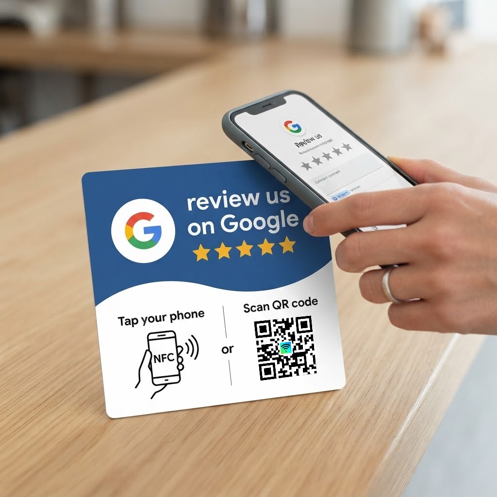 Card NFC e QR BoostWiFi per le recensioni Google